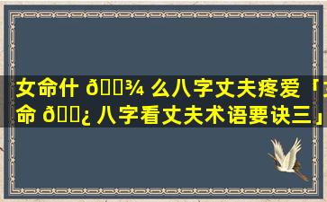 女命什 🌾 么八字丈夫疼爱「女命 🌿 八字看丈夫术语要诀三」